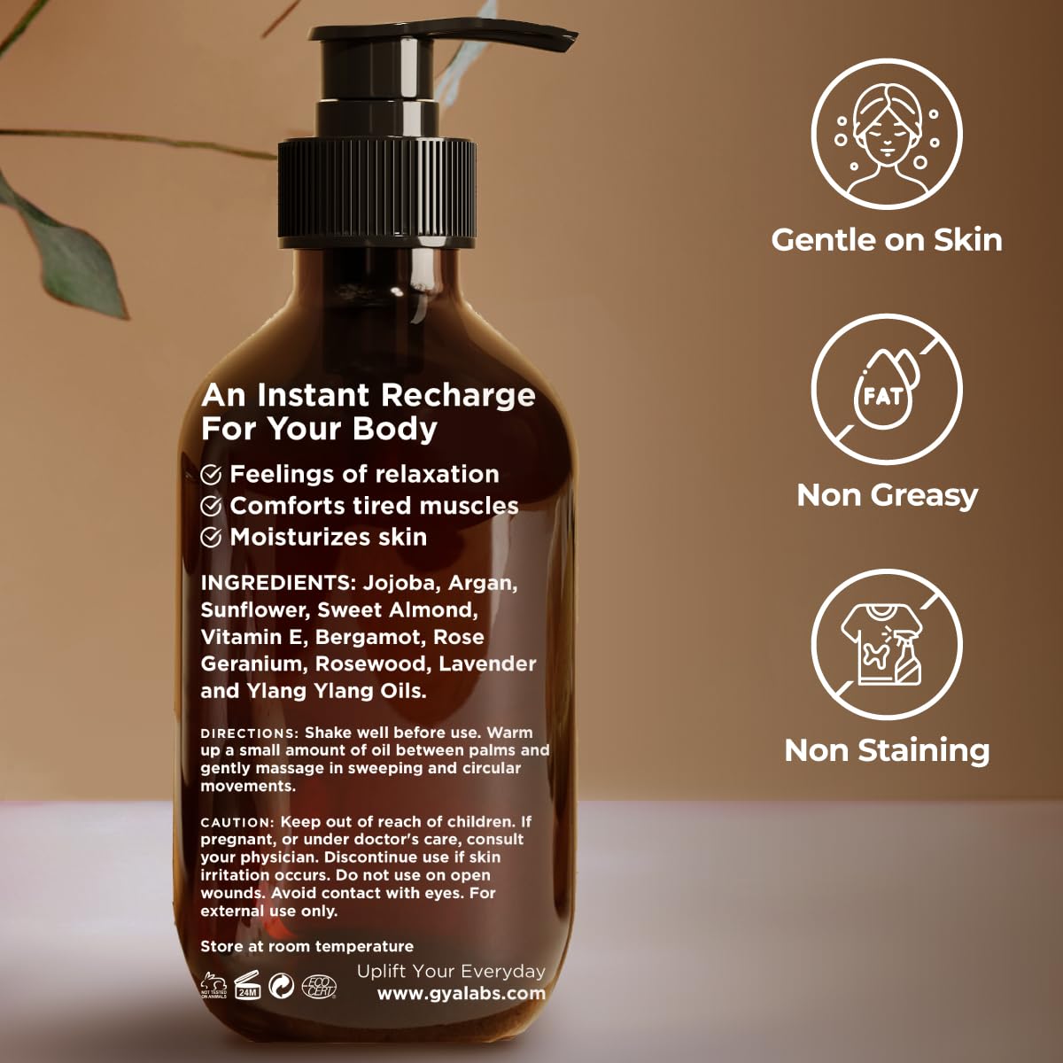 Massage Oil for Sore Muscles - Gya Labs Energizing
