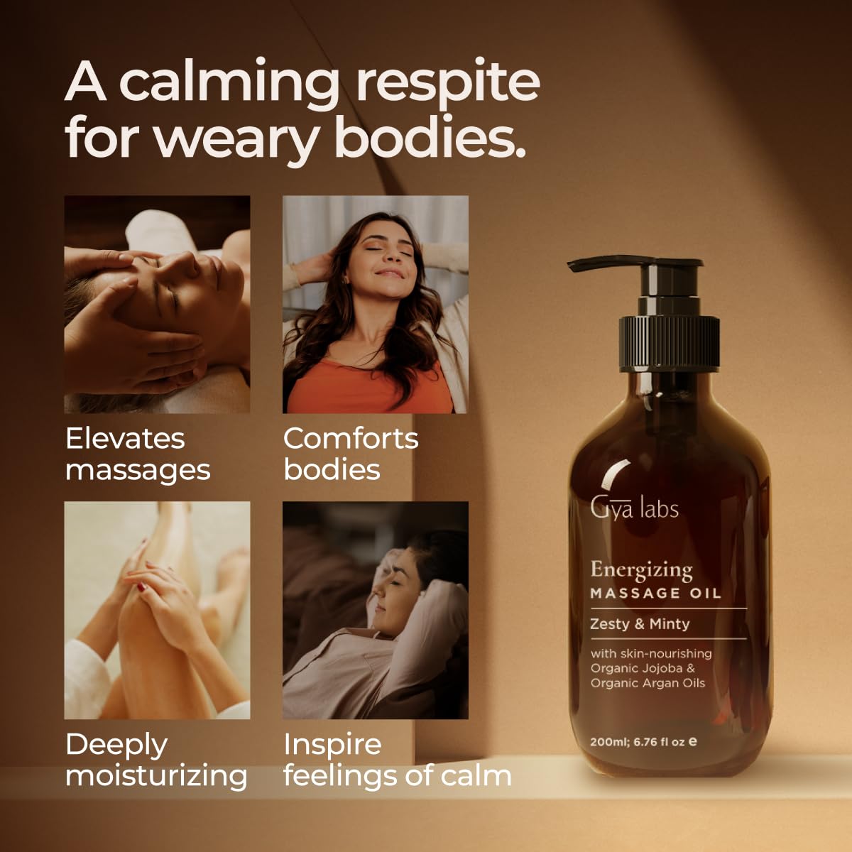Massage Oil for Sore Muscles - Gya Labs Energizing