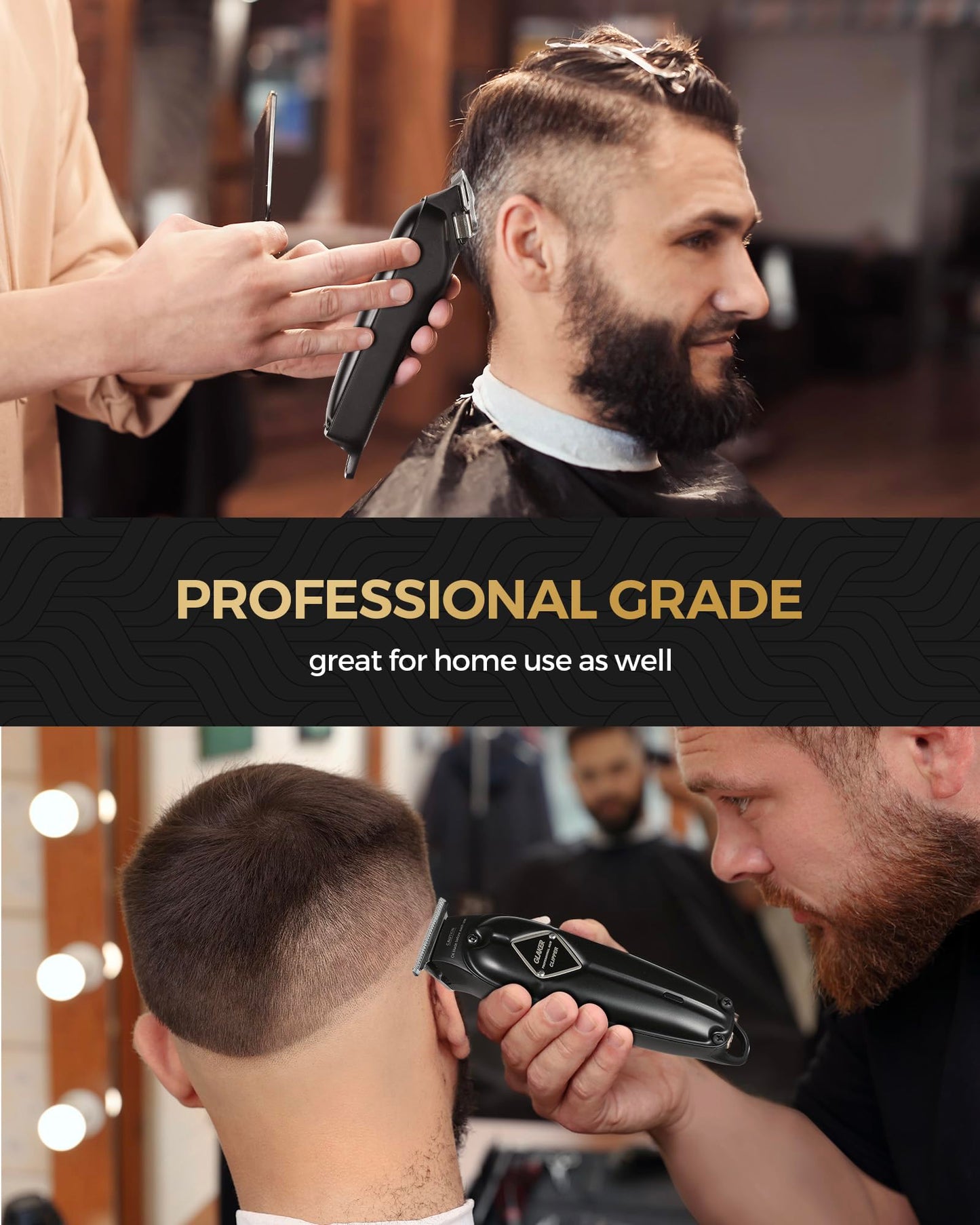 Professional Hair Clippers Men + T-Blade Trimmer Kit - Cordless Hair Cutting Kits with 13 Premium Guards, Complete Barber Kit with Large LED Display for Mens Grooming