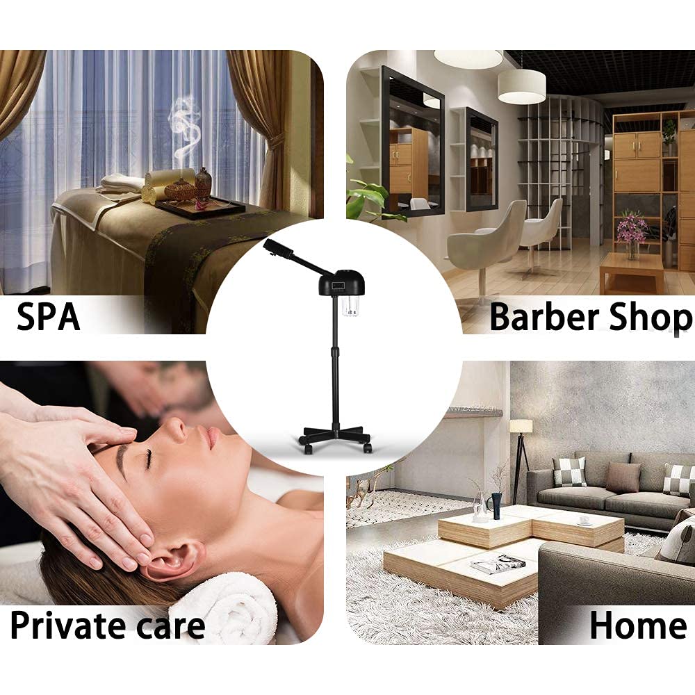 Facial Steamer, Black with LCD Screen,