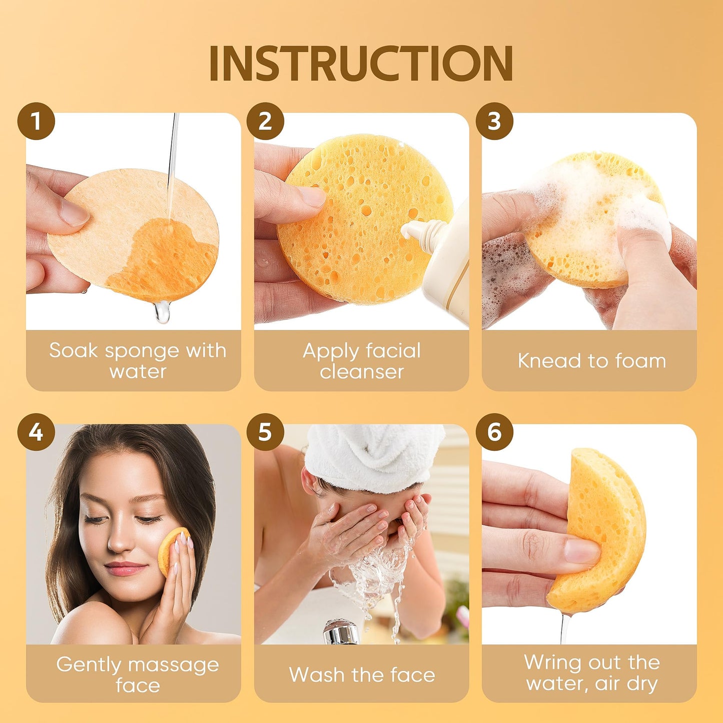 Facial Sponges - 50-Count Compressed