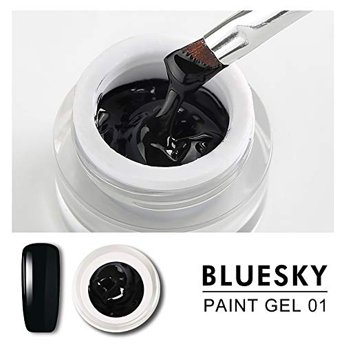 Gel Polish, Bluesky Black Gel Paint Nail Art, 8 ml