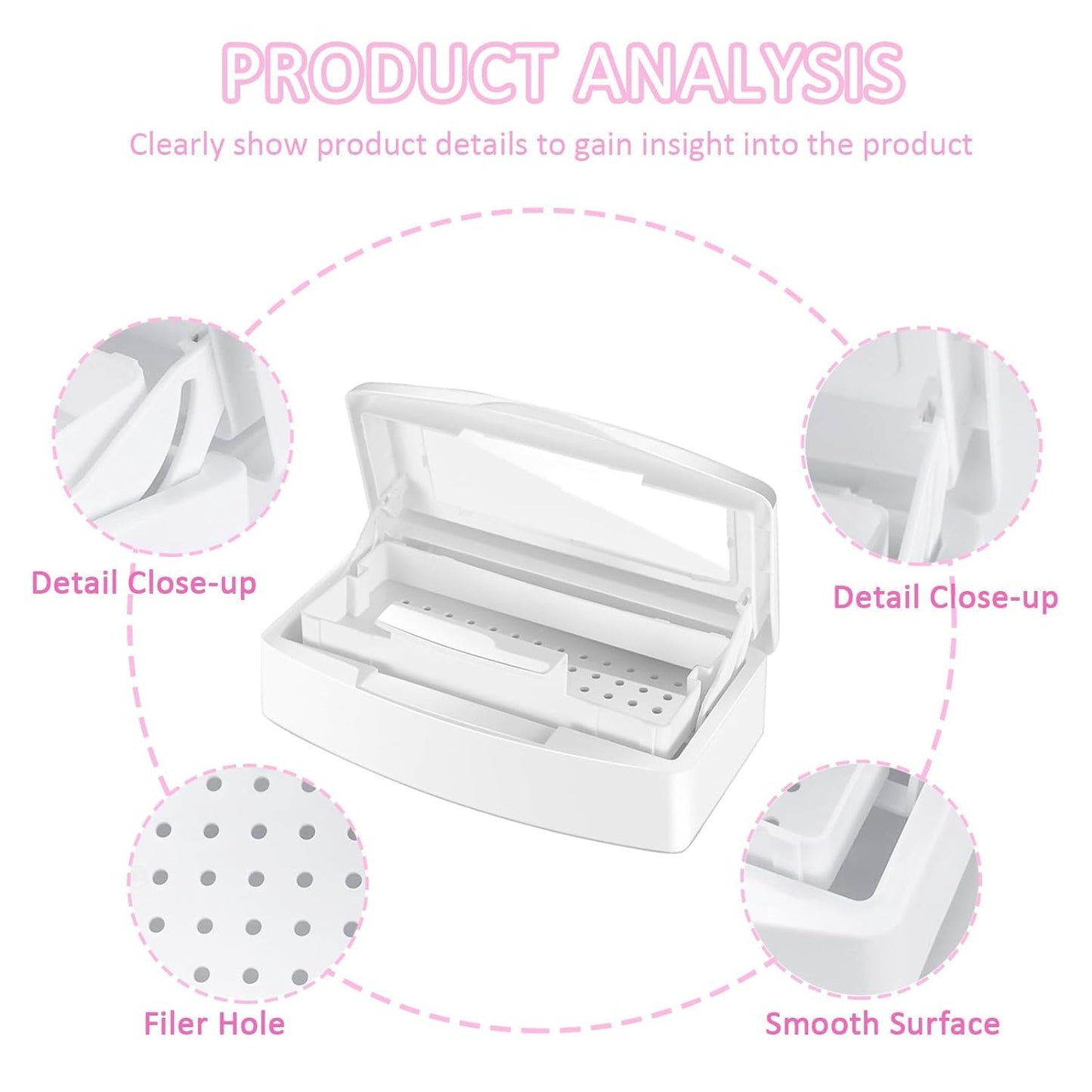 Nail Tool Sterilizer Box, White