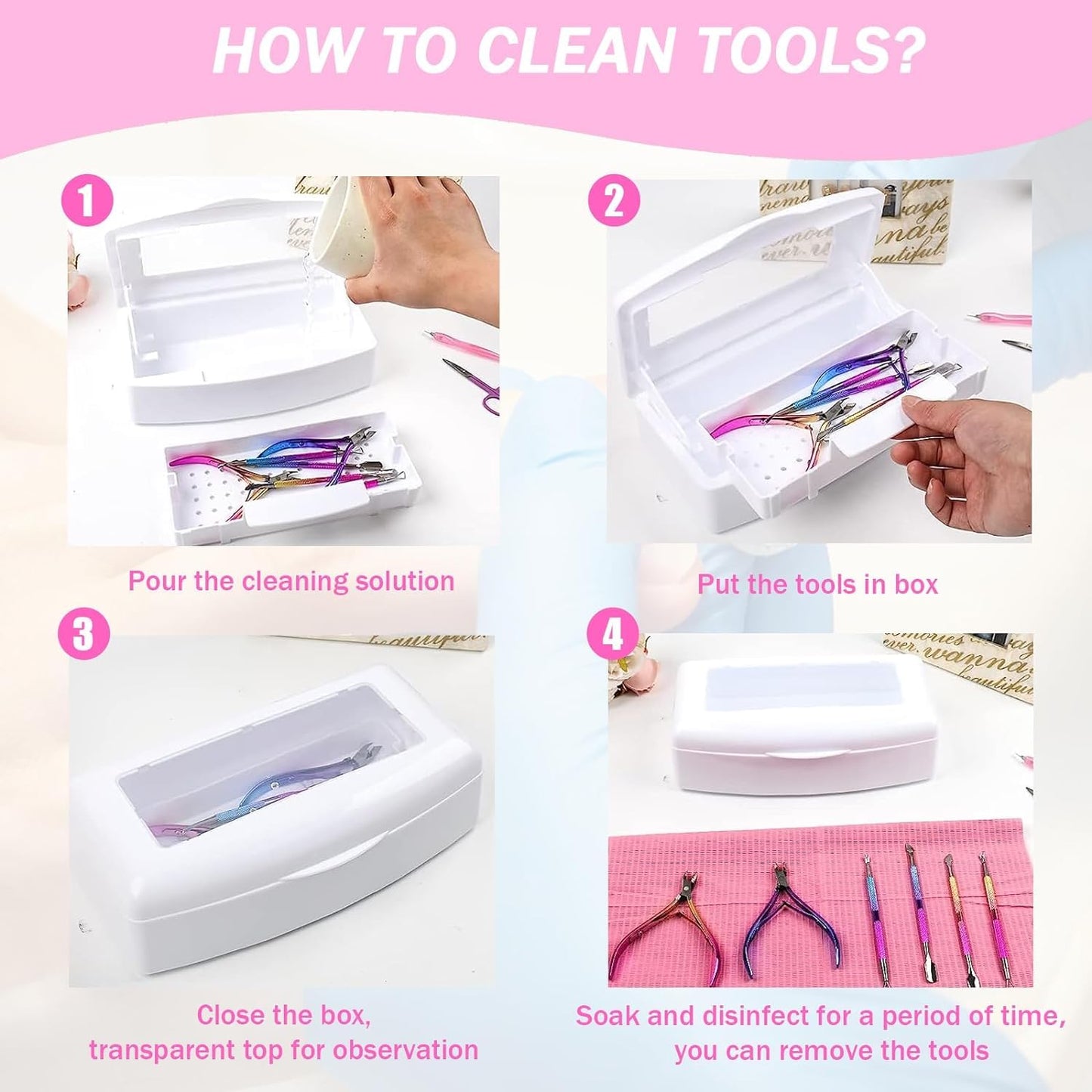Nail Tool Sterilizer Box, White
