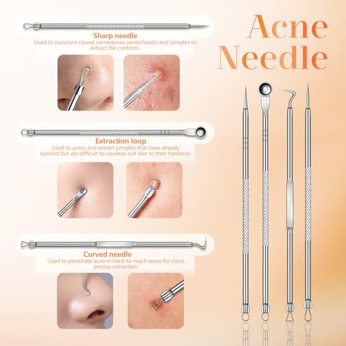 20% voucher applied at checkout, valid until 20th March,  Blackhead Remover Vacuum 4 Suction Power Mode Blackhead Remover Tool Rechargeable Black Head Remover for Face with 4 Suction Heads Pore Vacuum Cleaner Acne Pimple Whitehead Extractor
