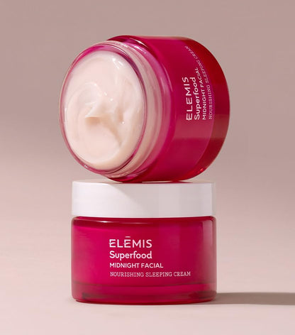 Elemis Superfood Midnight Facial & Facial Oil, Nourishing Prebiotic Night Treatment, Moisturising & Hydrating Facial Care with Anti-Oxidant Rich Formula to Plump and Smooth Skin - Single or Bundle