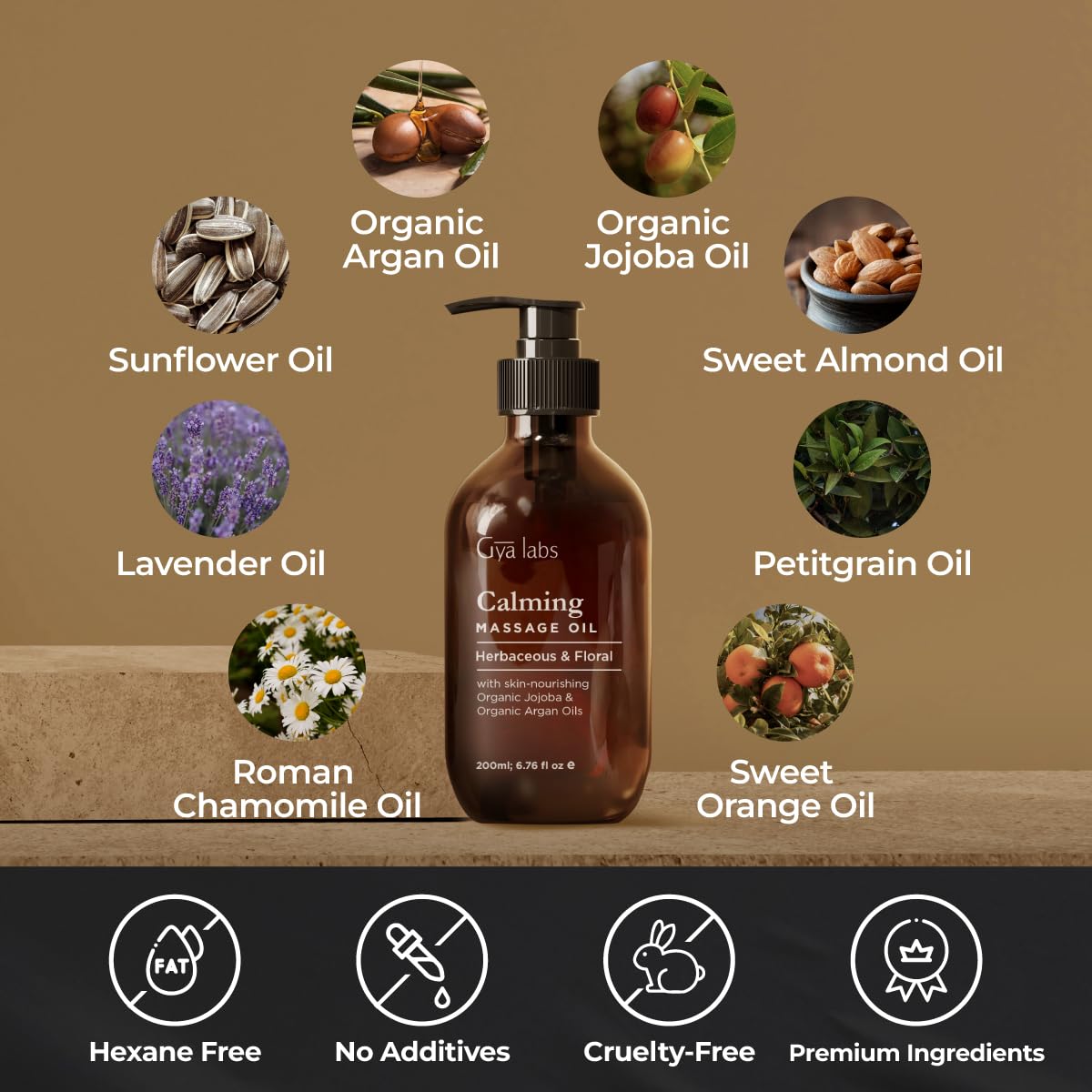 Massage Oil for Sore Muscles - Gya Labs Calming