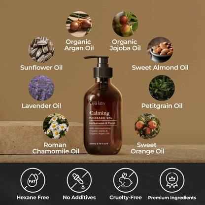 Massage Oil for Sore Muscles - Gya Labs Calming
