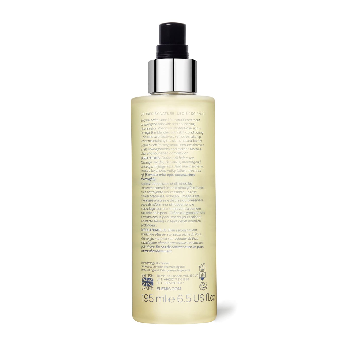 ELEMIS Nourishing Omega-Rich Cleansing Oil, Cleansing Face Oil to Cleanse, Sooth and Soften Skin, Vitamin-Rich Facial Oil to Gently Remove Impurities for a Healthy and Radiant Complexion, 195 ml