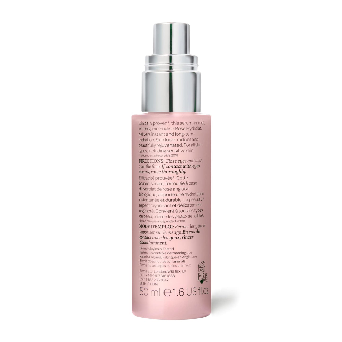 ELEMIS Pro-Collagen Rose Hydro-Mist, Refreshing Rose Face Mist to Hydrate, Sooth and Rejuvenate, Anti-Wrinkle Serum Spray for 24 Hour Hydration, Collagen Facial Mist for Refined, Radiant Skin, 50ml