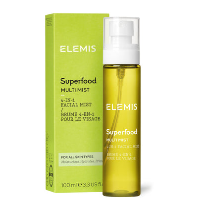 ELEMIS Superfood Kefir Tea Mist, 4-In-1 Face Mist to Nourish, Hydrate and Prime, Facial Mist with Anti-Oxidant Rich Superfoods, Hydrating Face Mist to Soothe and Refresh for Radiant Skin, 100ml