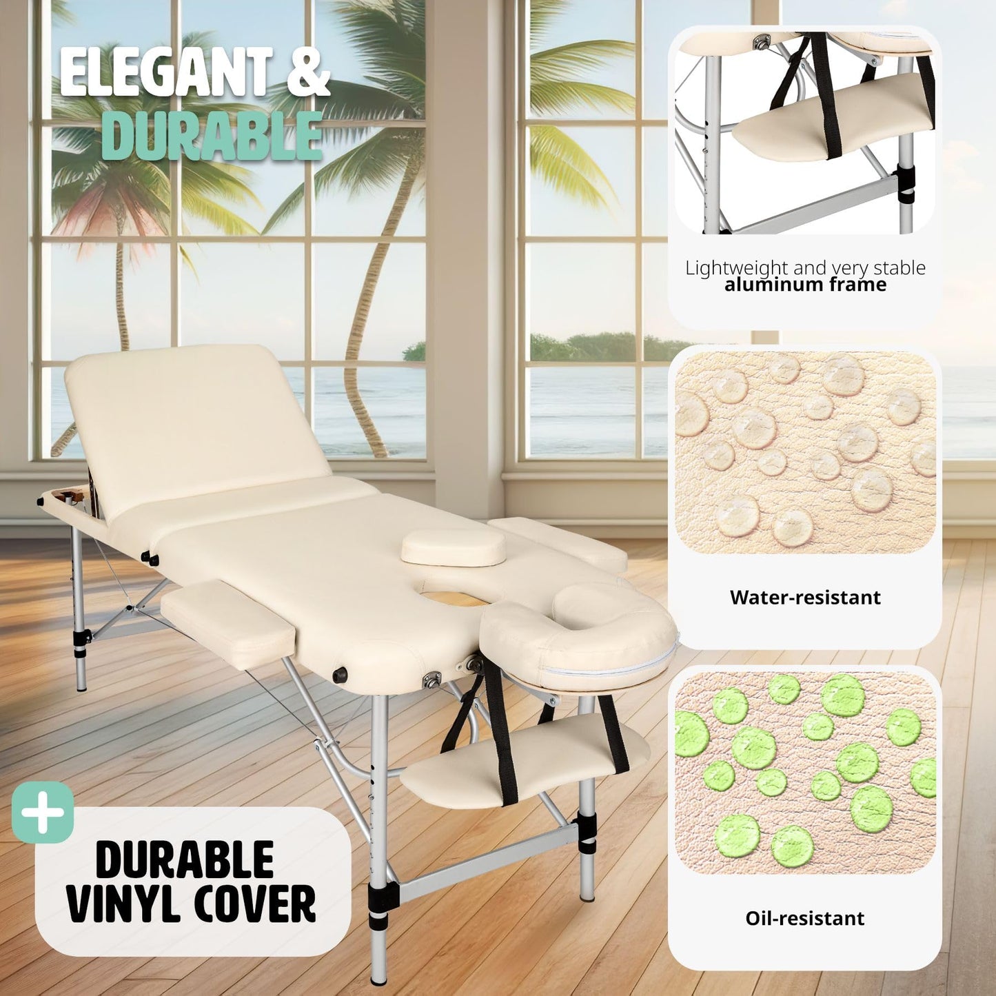 Massage Table, - TecTake Lightweight Portable
