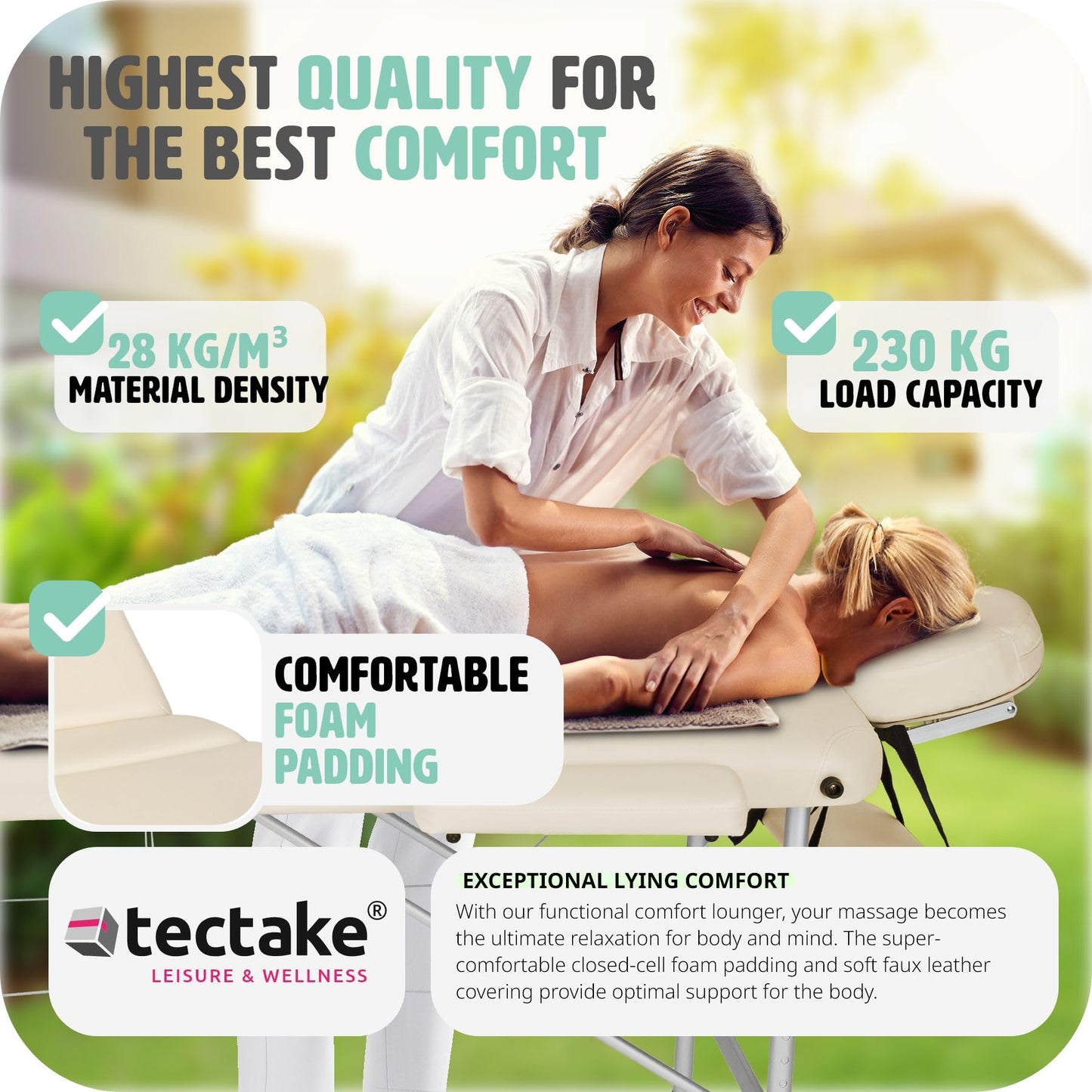 Massage Table, - TecTake Lightweight Portable