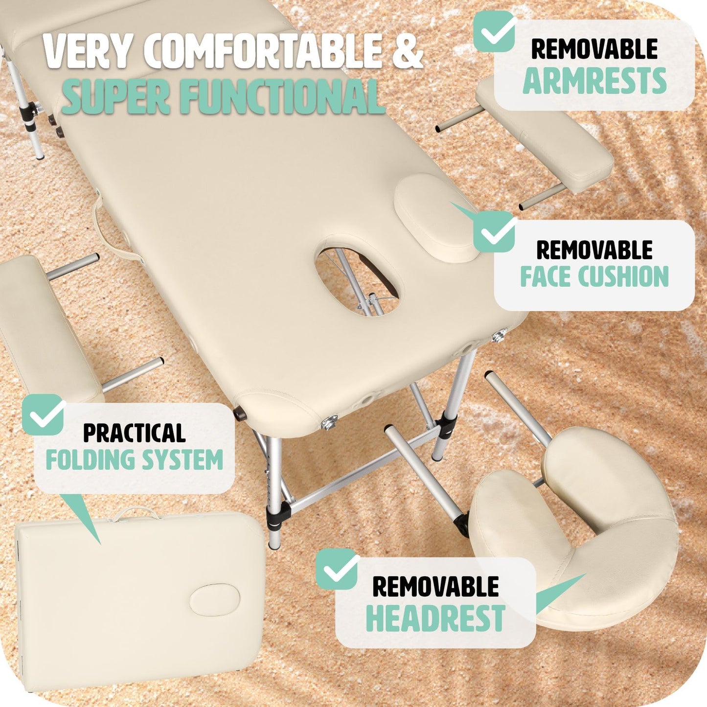 Massage Table, - TecTake Lightweight Portable