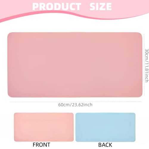Nail Arm Rest Mat Double Sided Nail Art Table Pad Soft Leather Nail Mat Nail Desk Pad Nail Technician Accessories for Nail Salon (Pink)