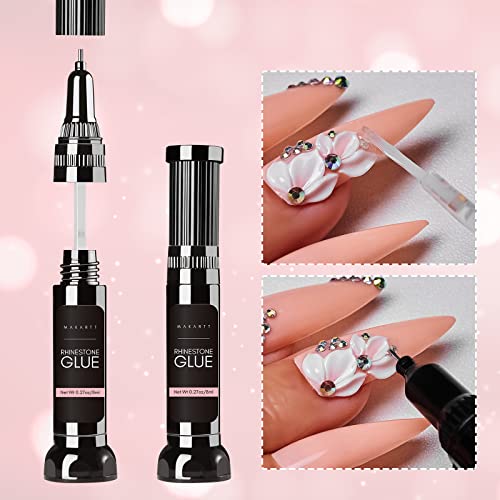 Nail Art, Makartt Nail Rhinestone Glue Gel Kit, 2 x 8ml