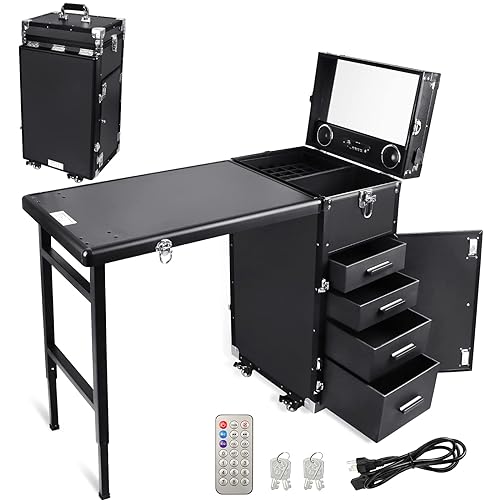 Manicure Table, - EBANKU Rolling Foldable Nail Station Salon