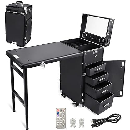 Manicure Table, - EBANKU Rolling Foldable Nail Station Salon