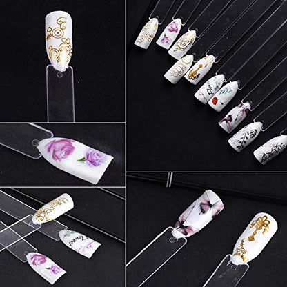 54 Sheets Water Transfers Nail Art Stickers Decals Self Adhesive