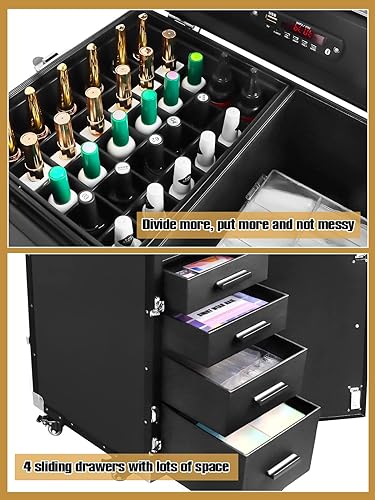 Manicure Table, - EBANKU Rolling Foldable Nail Station Salon