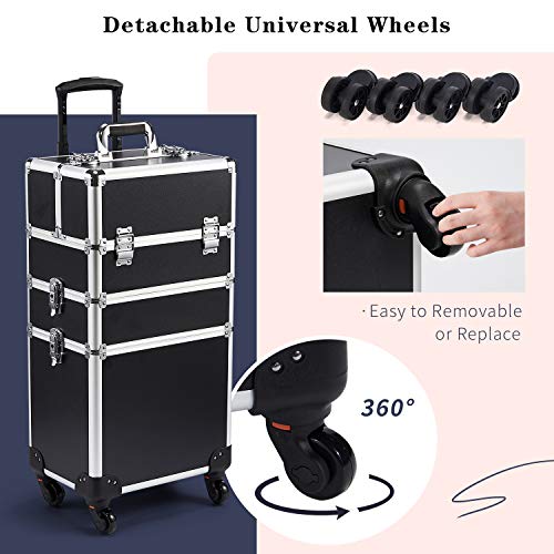 Trolley 3-in-1 -  Vanity Case Beauty Rolling Case