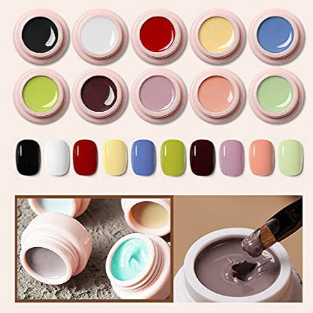 Nail Art Solid Cream Gel Nail Set