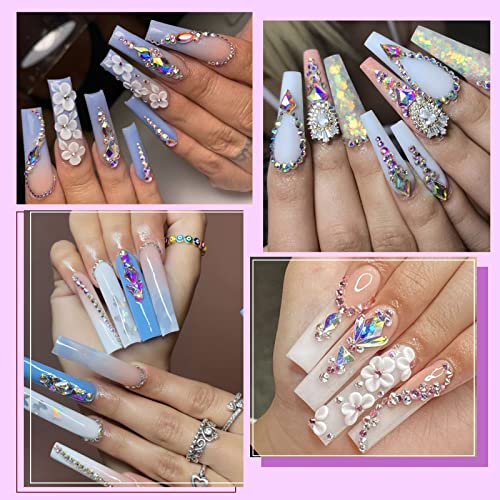 Nail Art, Canvalite 1820Pcs Rhinestones Nail Gems for Nail Art, 12 Styles