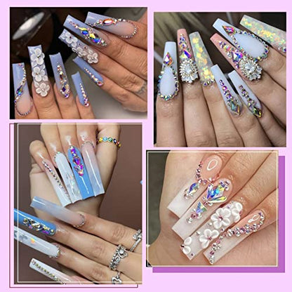 Nail Art, Canvalite 1820Pcs Rhinestones Nail Gems for Nail Art, 12 Styles
