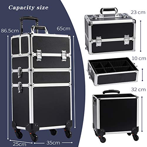 Trolley 3-in-1 -  Vanity Case Beauty Rolling Case
