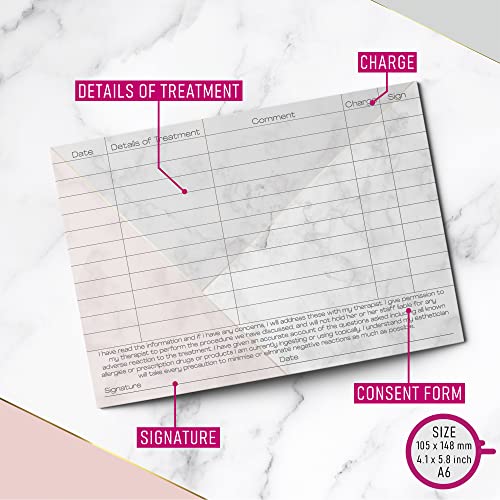 Nail Client Cards Manicure Pedicure - Salon and Therapist Customer Consultation Record - Treatment Services Essentials - Pack of 50